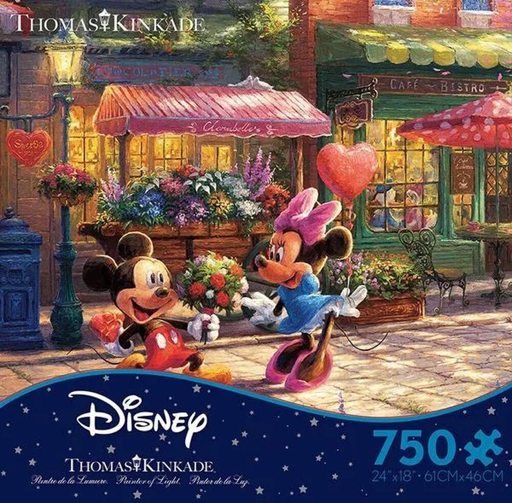 Thomas Kinkade Disney 750pc Puzzle - Mickey & Minnie Sweetheart Café