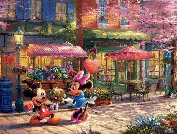 Thomas Kinkade Disney 750pc Puzzle - Mickey & Minnie Sweetheart Café