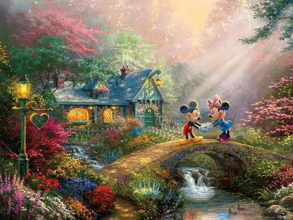Thomas Kinkade Disney 750pc Puzzle - Mickey & Minnie Sweetheart Bridge