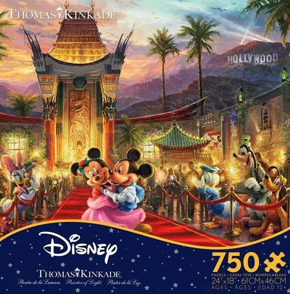 Thomas Kinkade Disney 750pc Puzzle - Mickey And Minnie Hollywood