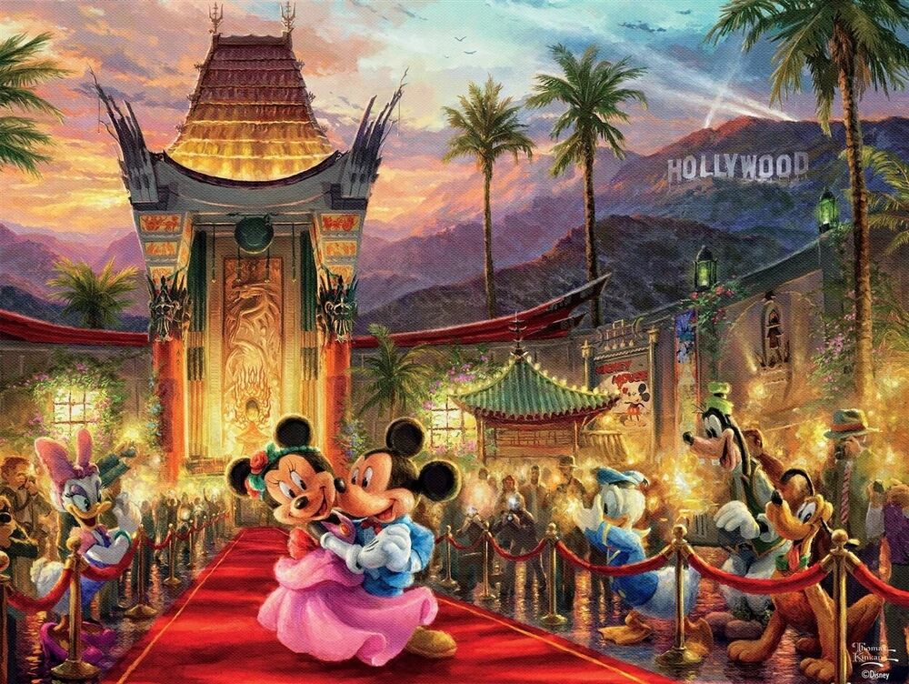 Thomas Kinkade Disney 750pc Puzzle - Mickey And Minnie Hollywood