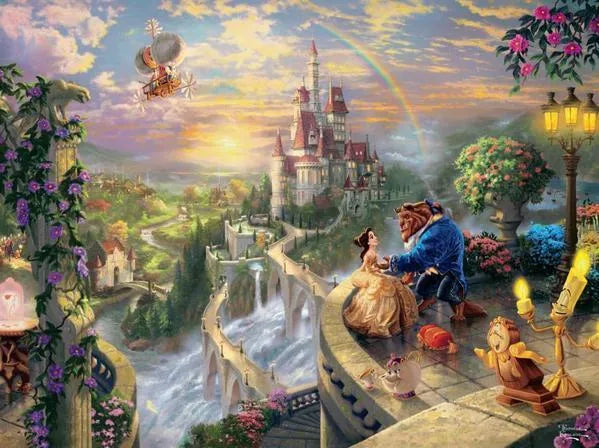 Thomas Kinkade Disney 750pc Puzzle - Beauty & The Beast Falling in Love