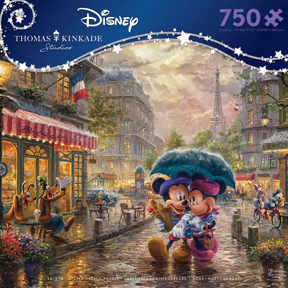 Thomas Kinkade Disney 750pc Puzzle - Mickey And Minnie In Paris