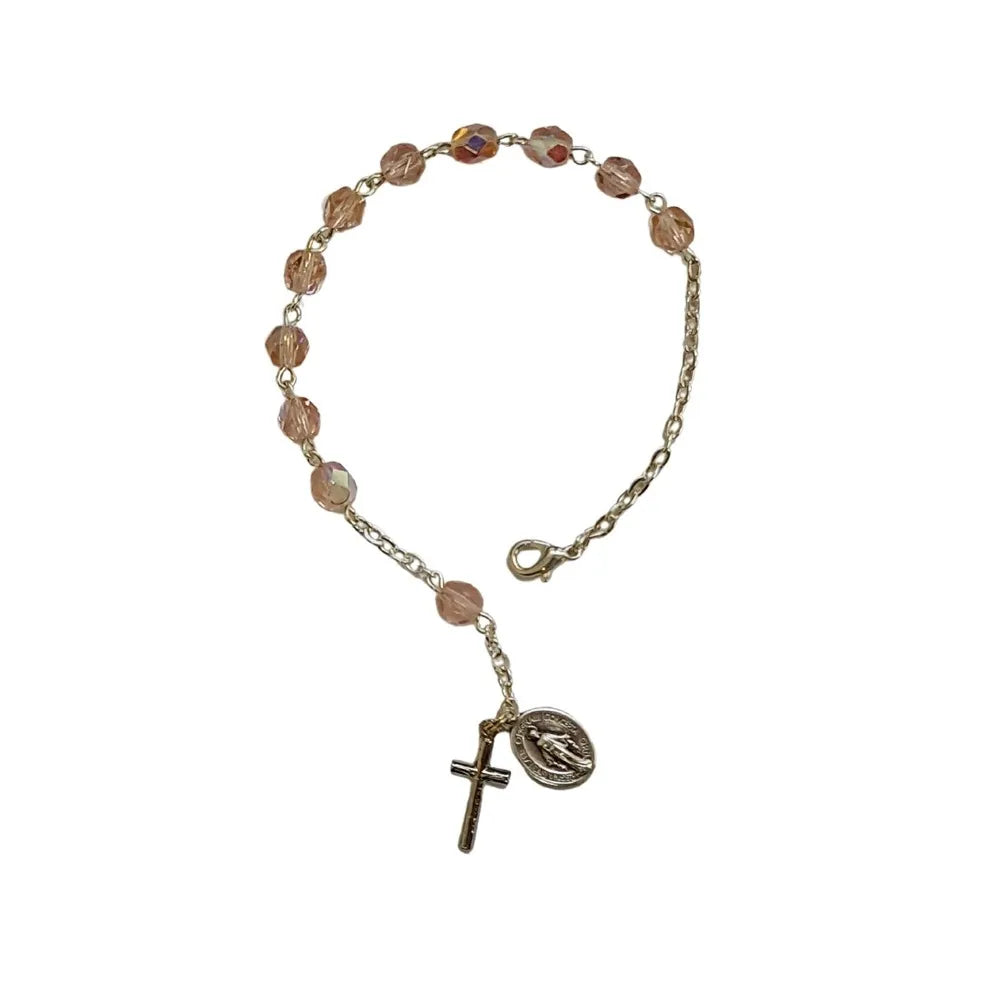 Roman Inc  Birthstone Rosary Bracelet - October