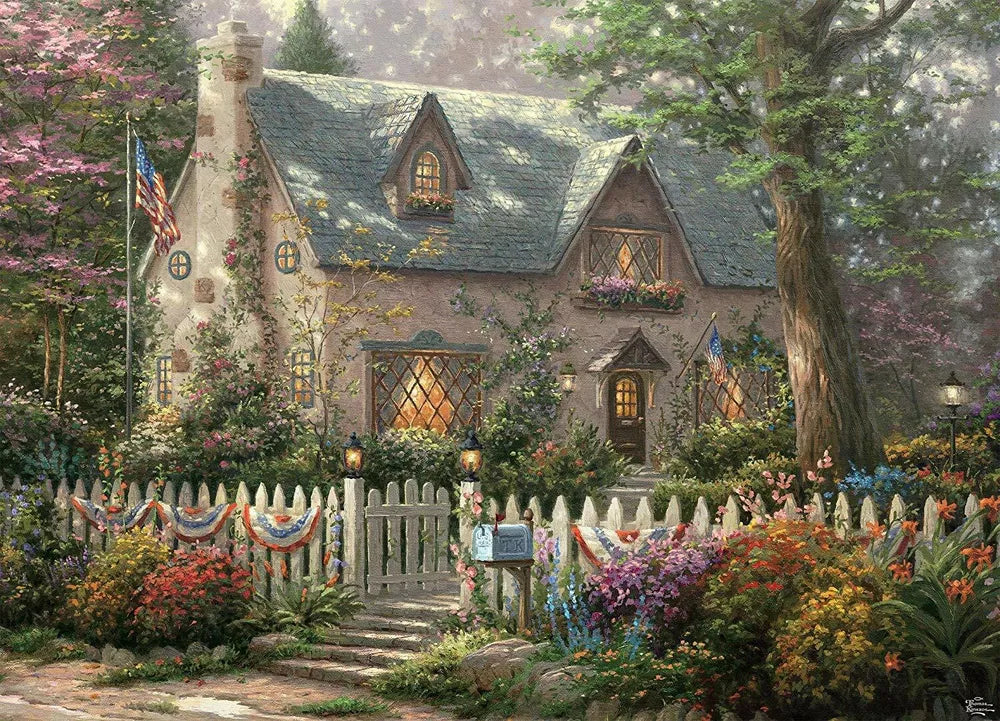 Thomas Kinkade 1000pc - Liberty Lane Cottage