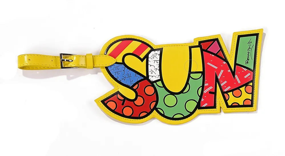 Romero Britto Luggage Tag - Sun
