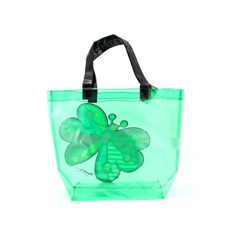 Romero Britto Tote Bag - Green with Butterfly