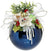 Mark Roberts Floral Jeweled Ball Hanging Ornament - Shiny Dark Blue