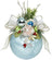 Mark Roberts Floral Jeweled Ball Hanging Ornament - Frosted Light Blue