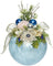 Mark Roberts Floral Jeweled Ball Hanging Ornament - Frosted Light Blue