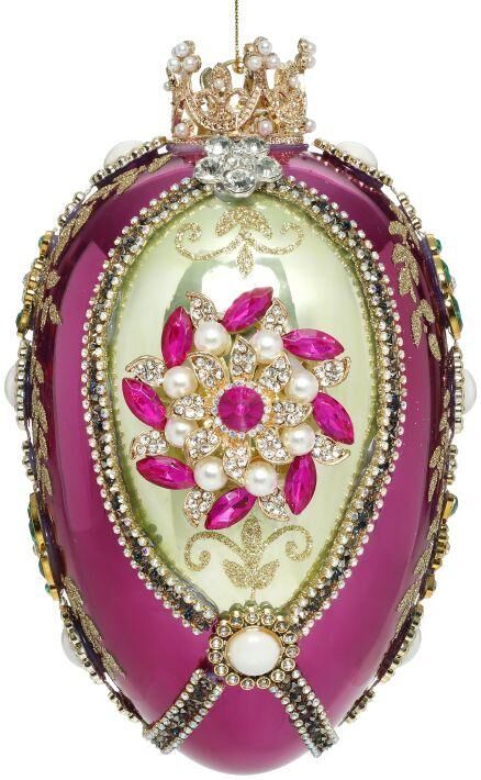 Mark Roberts Faberge Jewel Egg Hanging Ornament - Green & Purple