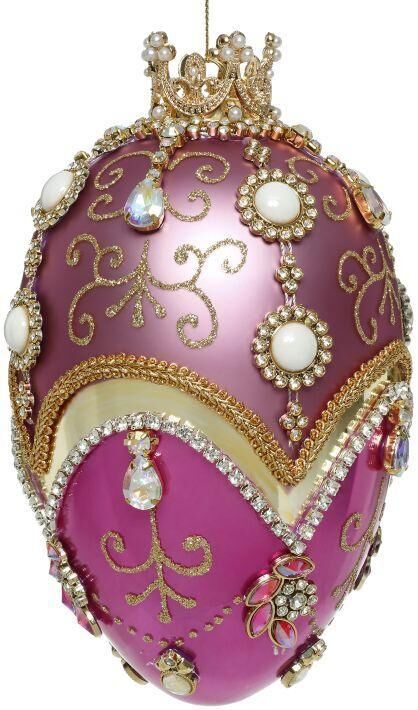 Mark Roberts Faberge Jewel Egg Hanging Ornament - Purple