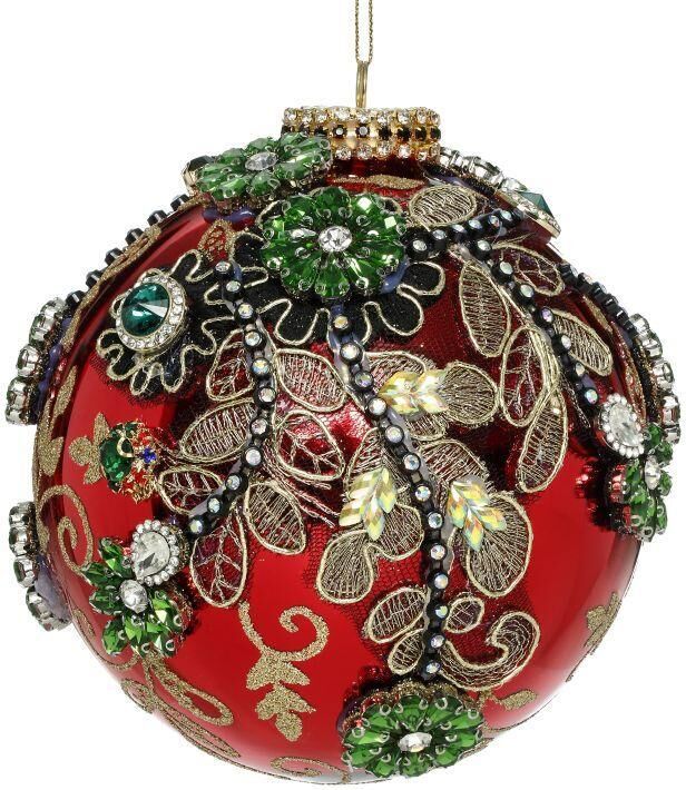 Mark Roberts King's Jewel Ball Hanging Ornament - Red