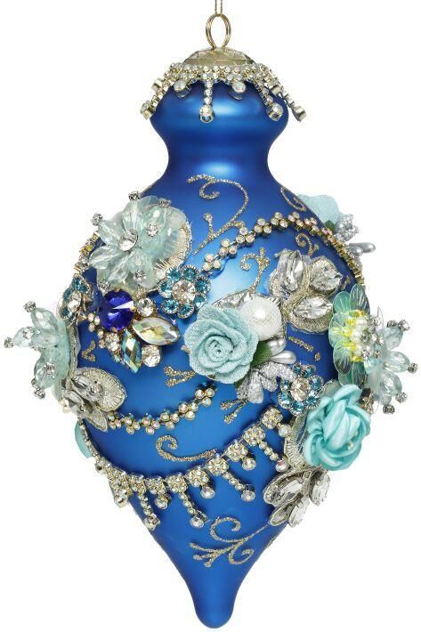 Mark Roberts King's Jewel Fancy Finial Hanging Ornament - Blue