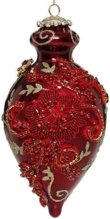 Mark Roberts King's Jewel Fancy Finial Hanging Ornament - Red