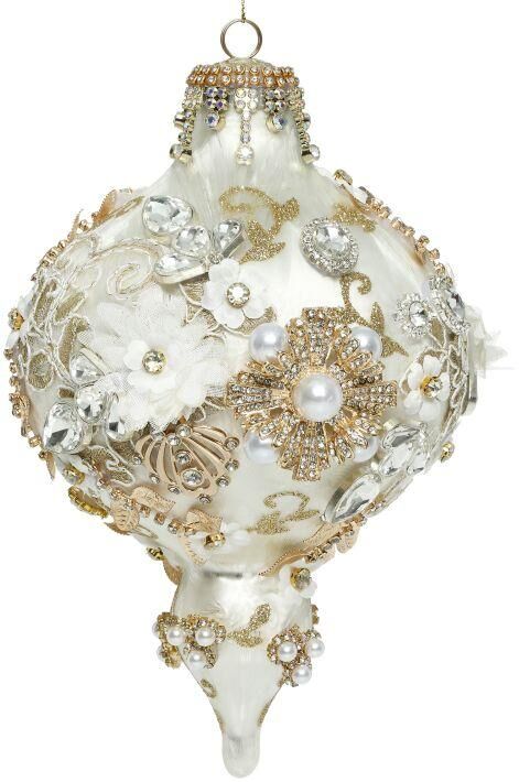 Mark Roberts King's Jewel Extra Fancy Finial Hanging Ornament - Ivory