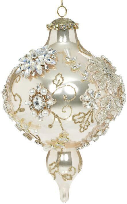 Mark Roberts King's Jewel Extra Fancy Finial Hanging Ornament - Peach