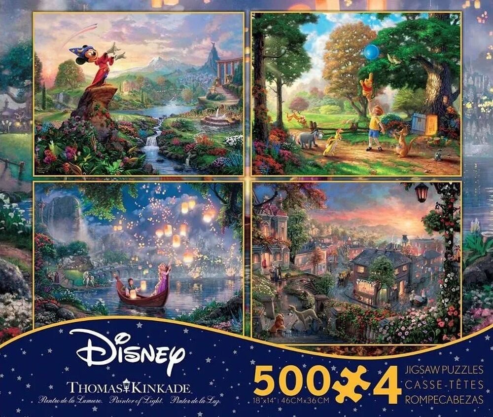 Thomas Kinkade Disney 4 x 500pc - V3