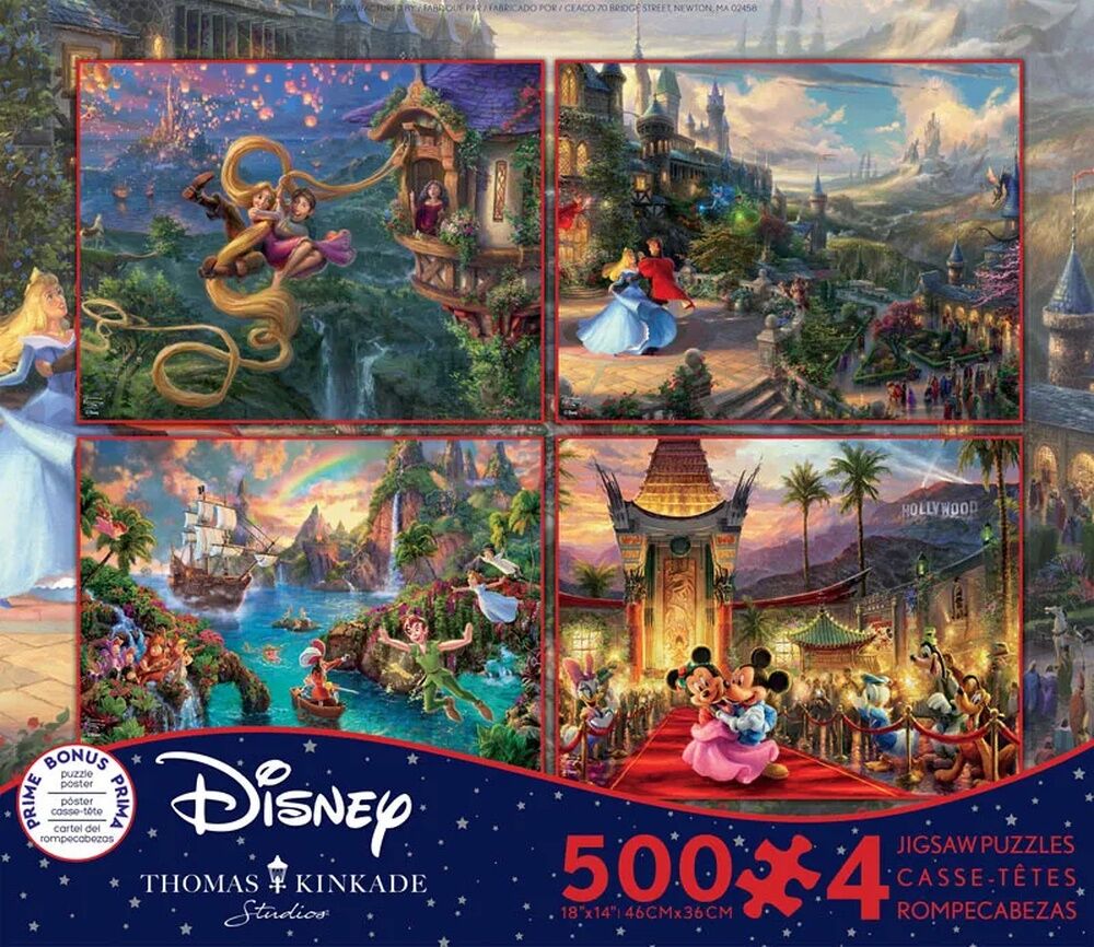 Thomas Kinkade Disney 4 x 500pc - V7