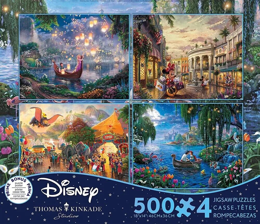 Thomas Kinkade Disney 4 x 500pc V9