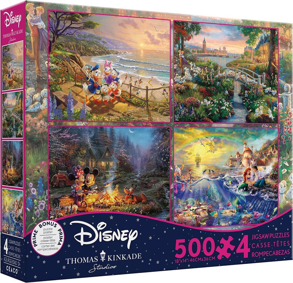 Thomas Kinkade Disney 4 X 500pc - S10