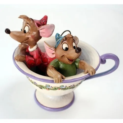 Jim Shore Disney Traditions - Cinderella Jaq And Gus In Teacup - Tea for Two