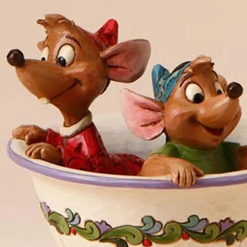 Jim Shore Disney Traditions - Cinderella Jaq And Gus In Teacup - Tea for Two