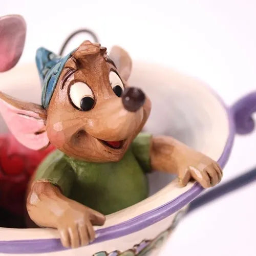 Jim Shore Disney Traditions - Cinderella Jaq And Gus In Teacup - Tea for Two