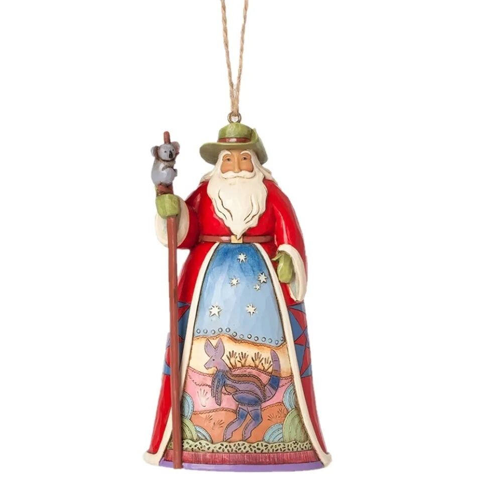 Jim Shore Heartwood Creek Christmas Around The World - Australian Santa Hanging Ornament