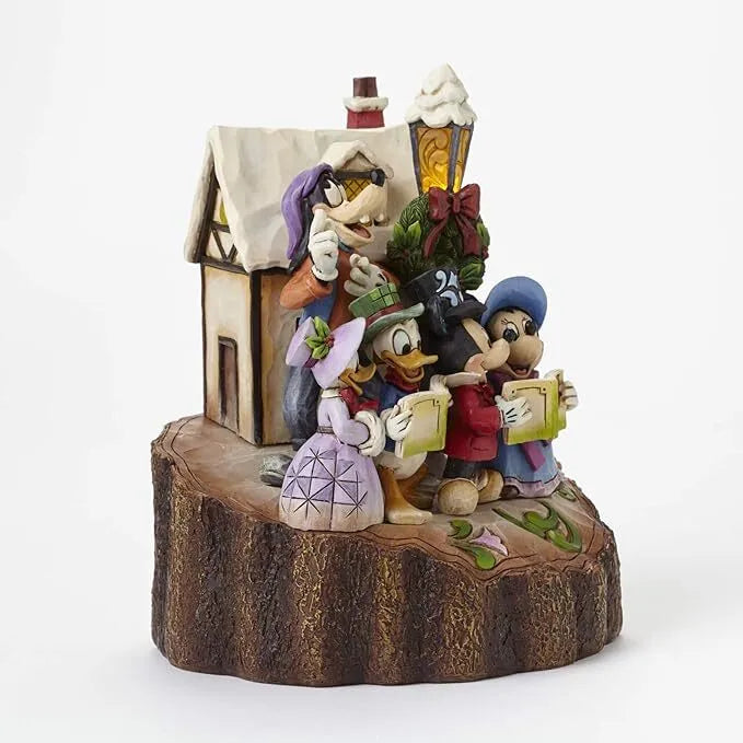 Jim Shore Disney Traditions - Mickey & Minnie Mouse with Friends - Holiday Harmony Carved by Heart