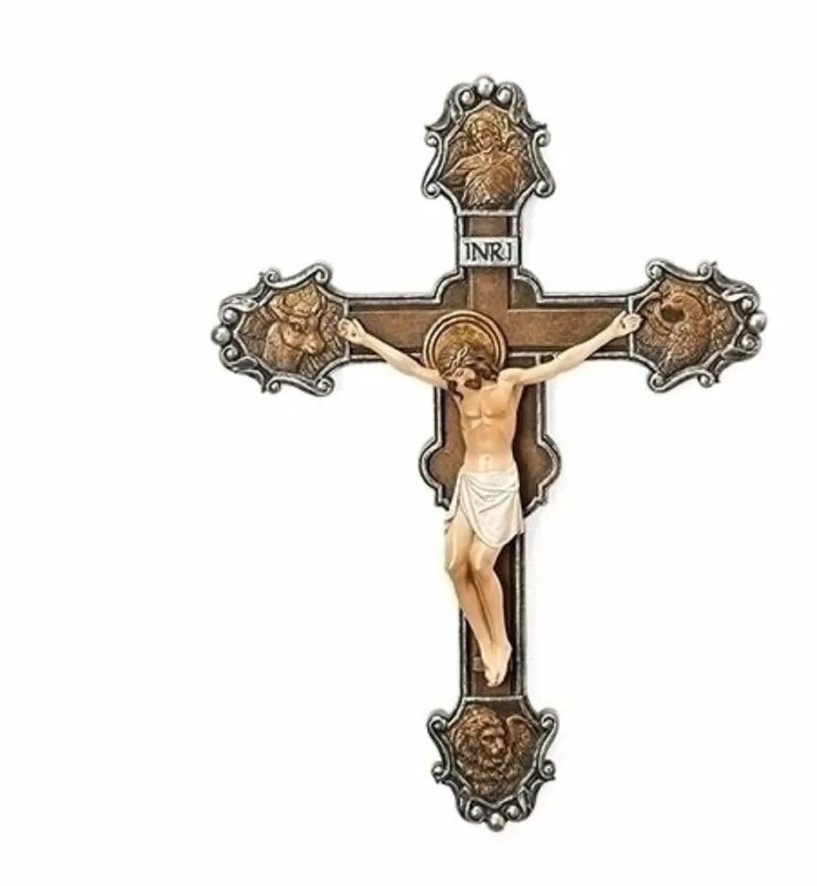 Wall Crucifix - The Apostles - 26cm x 19cm resin/stone mix