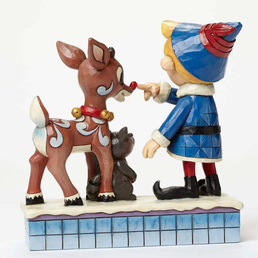Rudolph Traditions by Jim Shore - Hermey and Rudolph with Lighted Nose