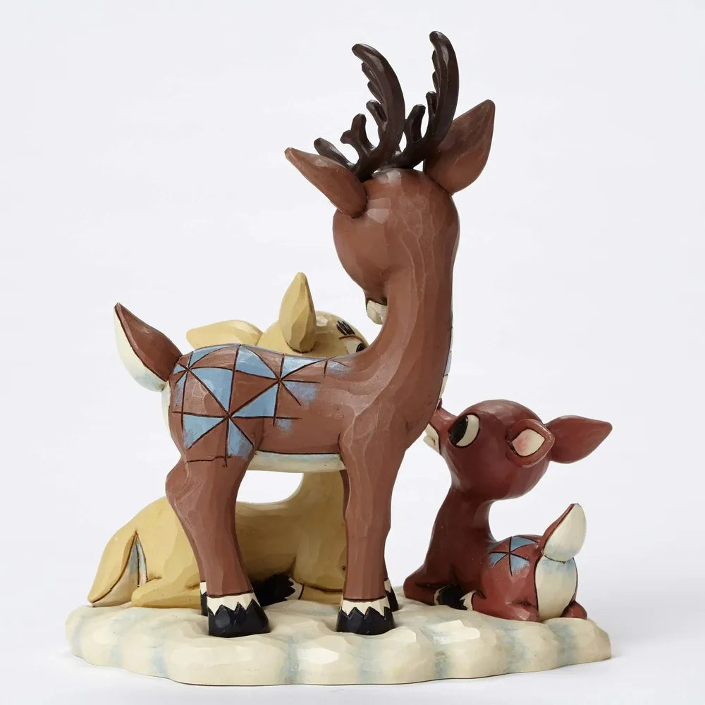 Jim Shore Rudolph Traditions - Rudolph with Donner and Mother Figurine