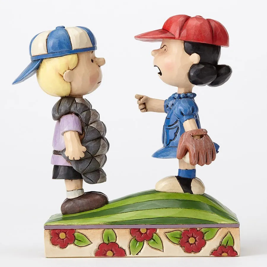 Peanuts By Jim Shore - Baseball Schroeder and Lucy - Mound of Trouble