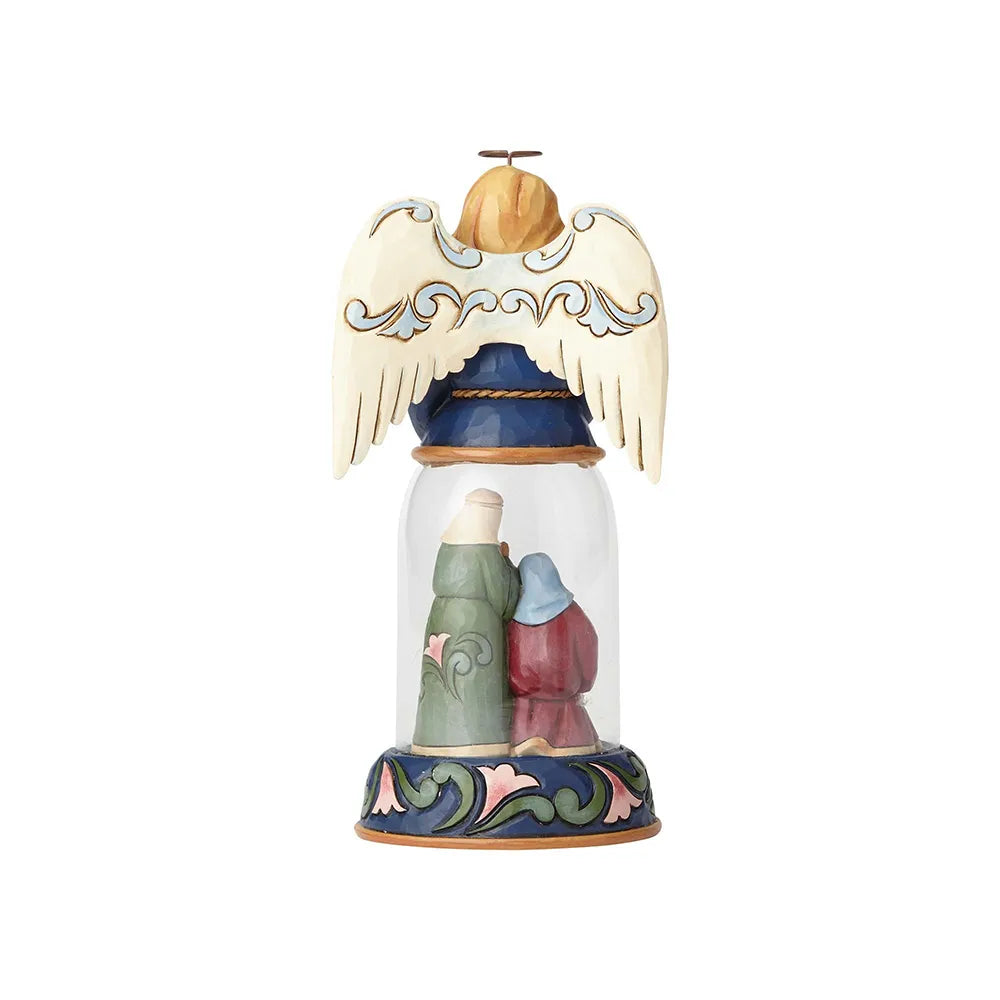 Heartwood Creek Classic - Angel with Holy Family Scene In Dome