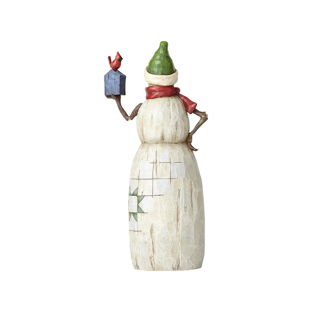 Folklore By Jim Shore - Snowman With Cardinal And Birdhouse