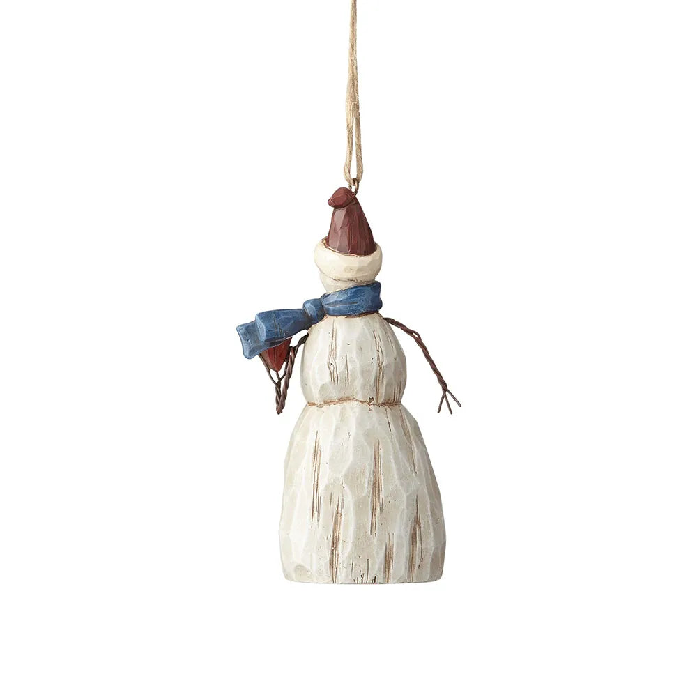 Folklore by Jim Shore - Snowman with Heart Hanging Ornament
