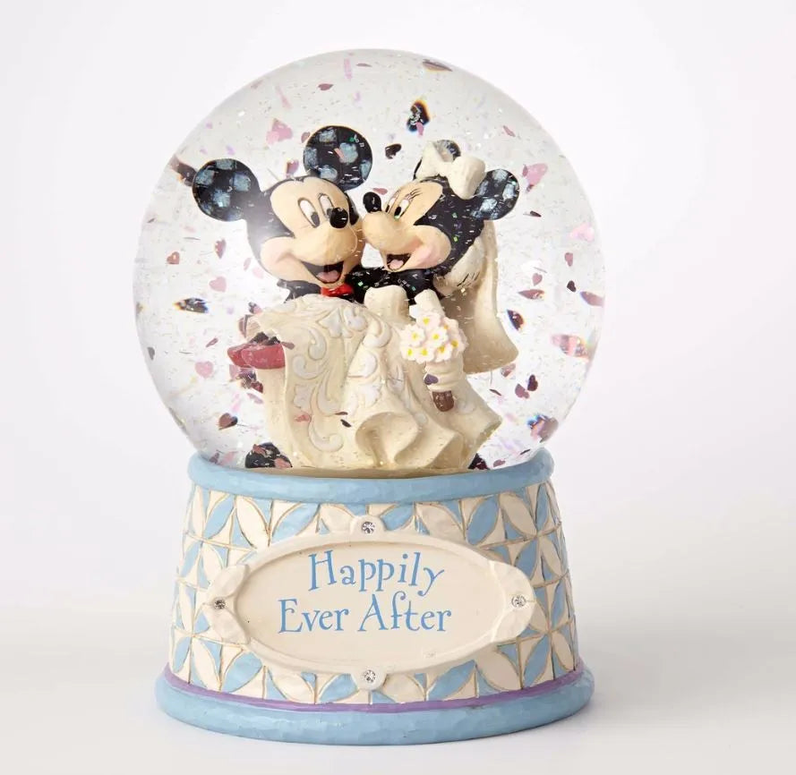 Jim Shore Disney Traditions Water Ball - Mickey and Minnie Mouse - Happily Ever After