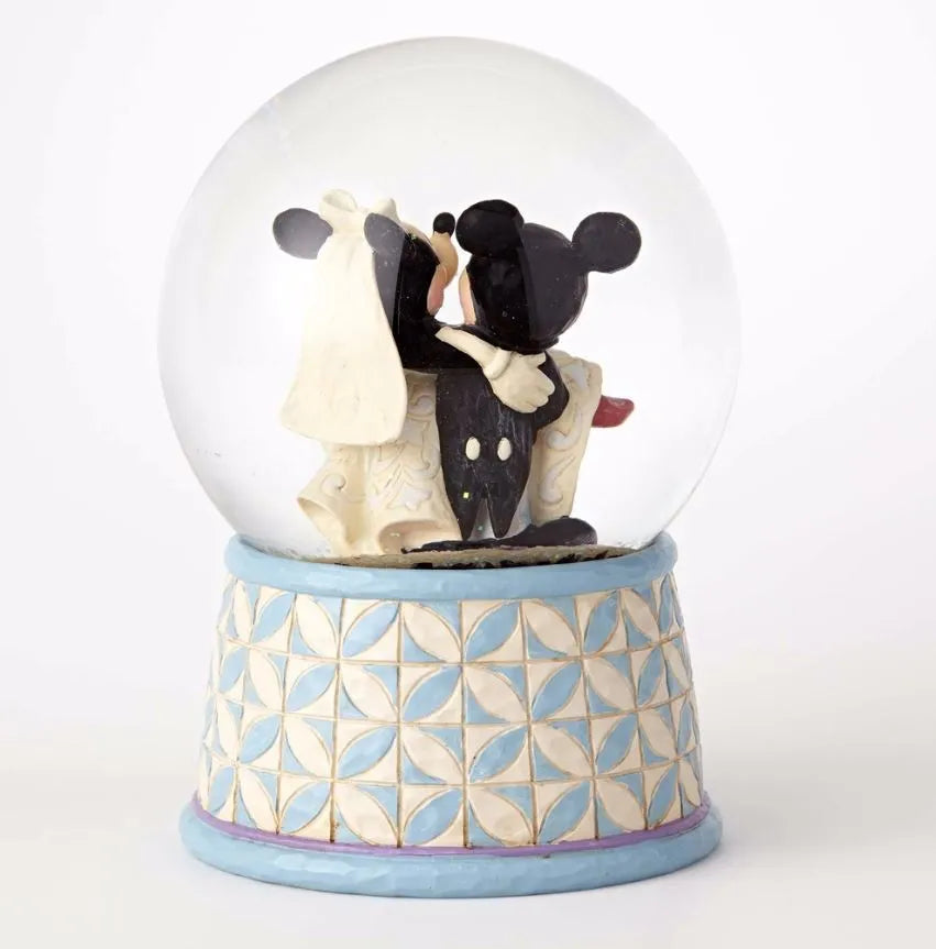 Jim Shore Disney Traditions Water Ball - Mickey and Minnie Mouse - Happily Ever After
