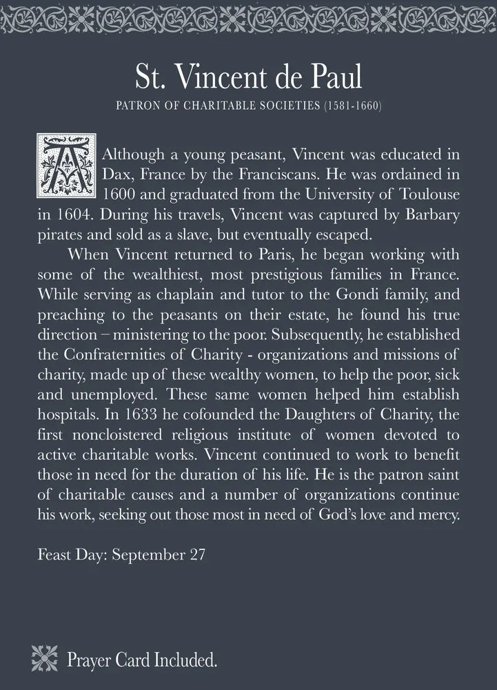 Roman Inc - Saint Vincent de Paul - Patron of Charitable Societies