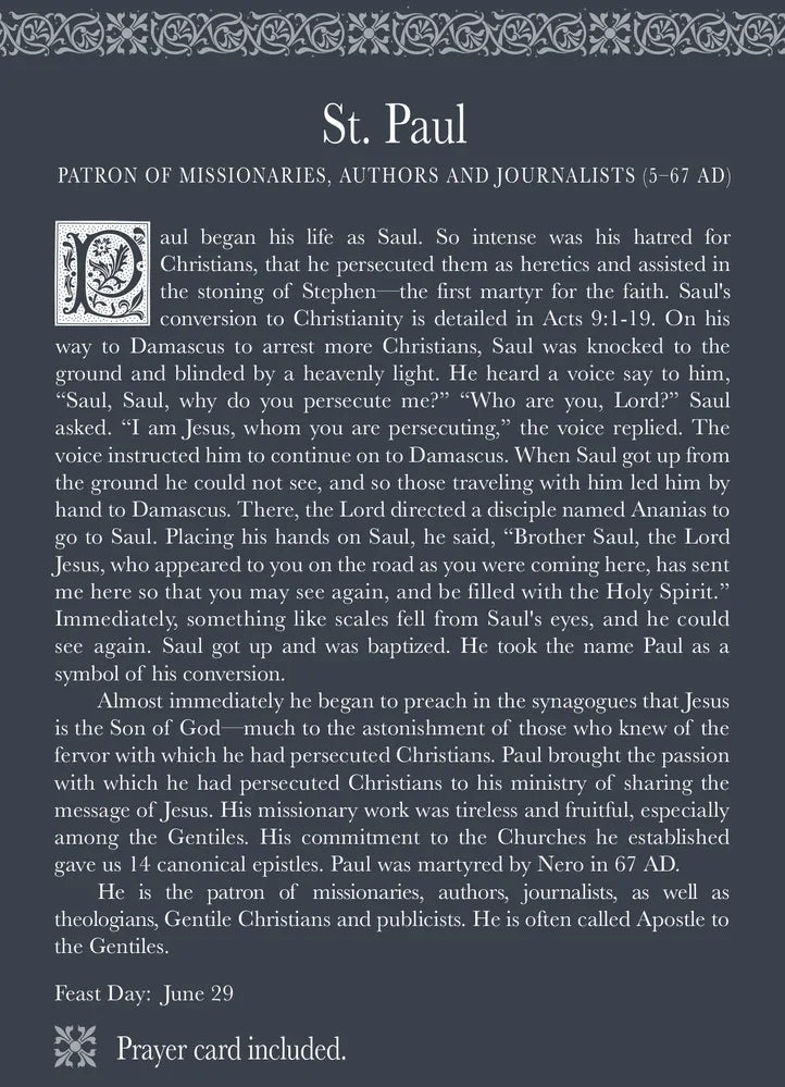 Roman Inc - Saint Paul - Patron of Journalists, Publicists and Authors