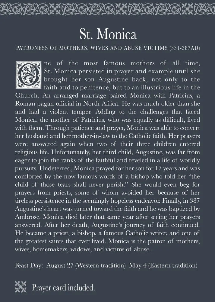 Roman Inc - Saint Monica - Patron of Mothers, Wives and Homemakers