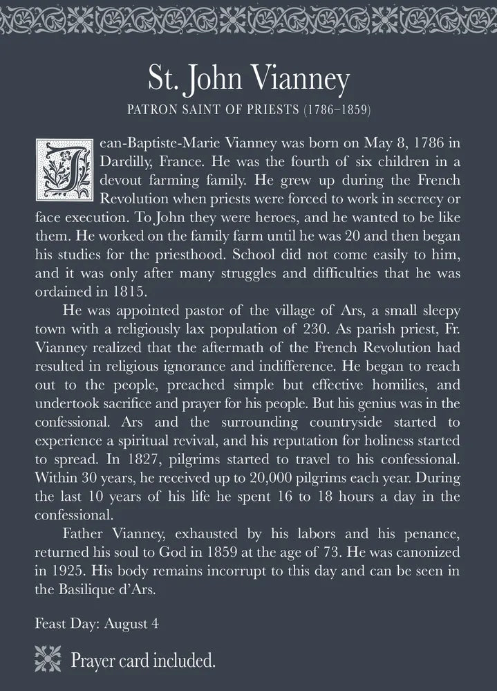 Roman Inc - Saint John Vianney - Patron Saint of Priests