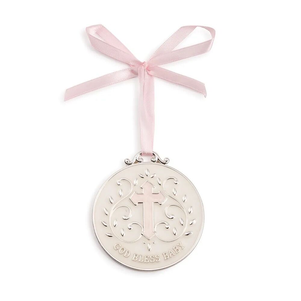 Demdaco Baby - Tender Blessings God Bless Baby Keepsake Medallion Pink