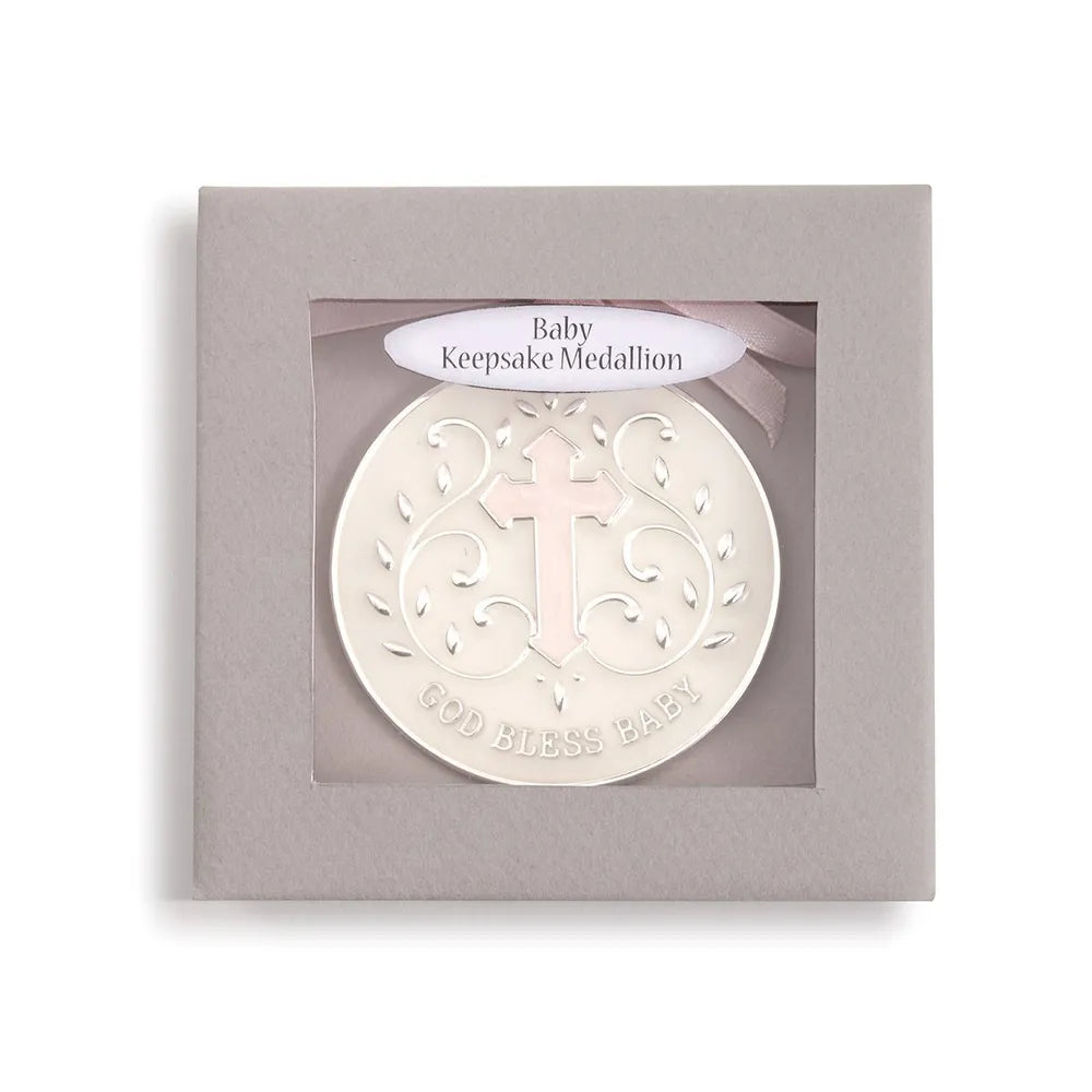 Demdaco Baby - Tender Blessings God Bless Baby Keepsake Medallion Pink