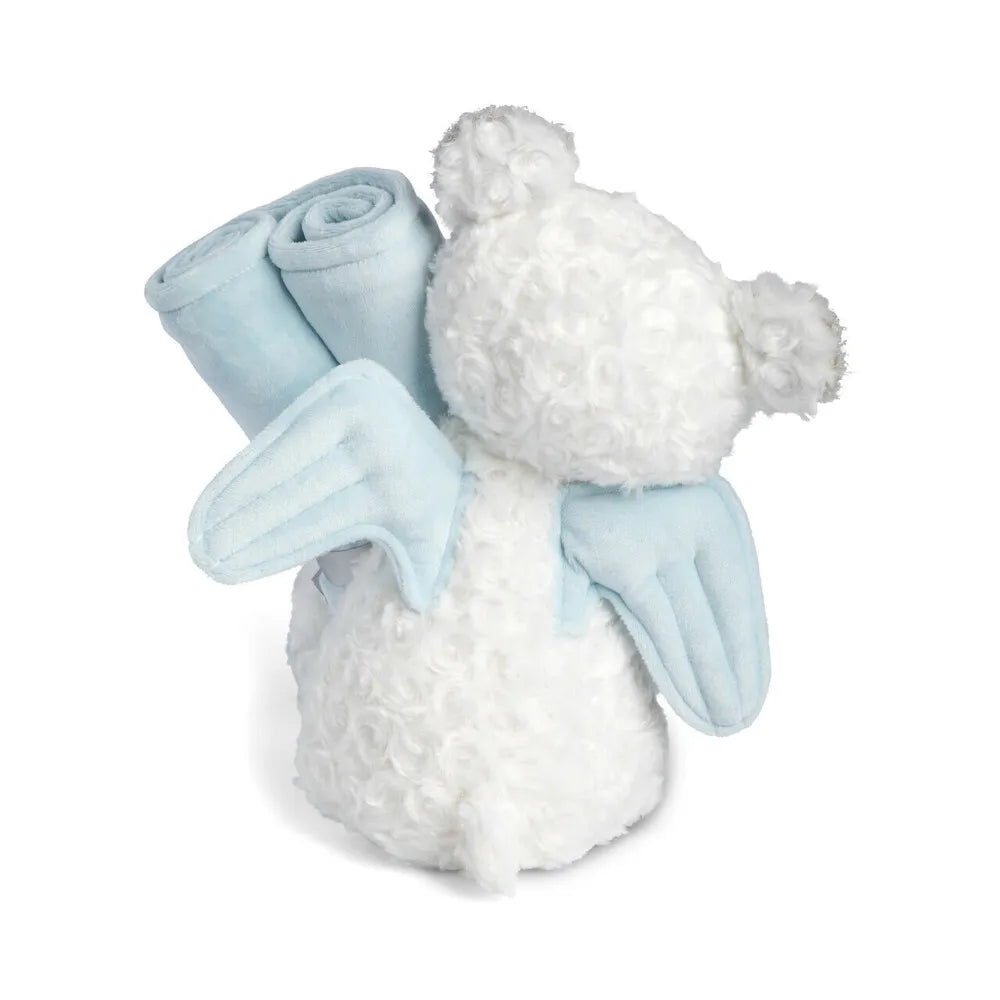 Demdaco Baby - Teddy & Blanket Set Blue Guardian Angel
