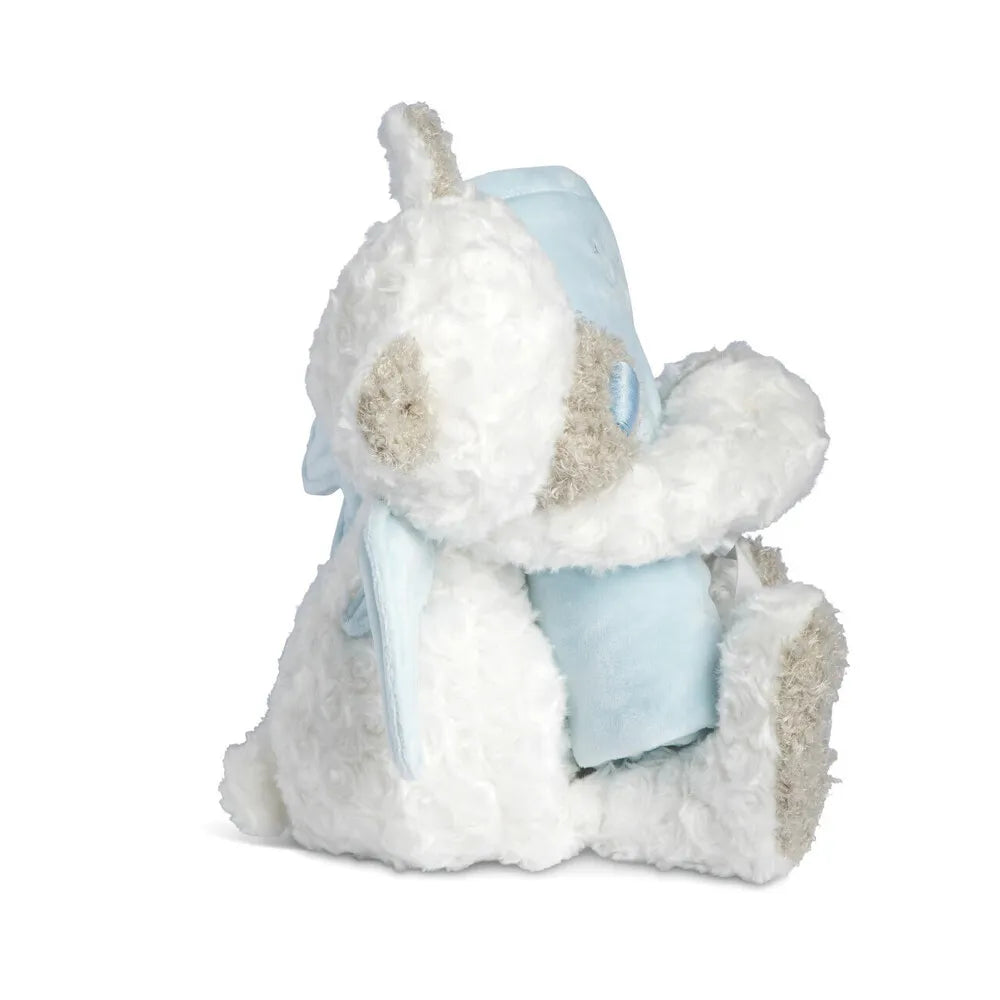 Demdaco Baby - Teddy & Blanket Set Blue Guardian Angel