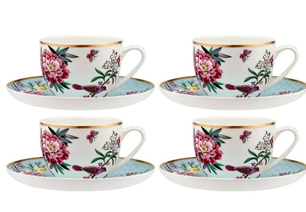 Ashdene Jardin Peony - Teacup & Saucer Set Of 4