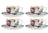 Ashdene Jardin Peony - Teacup & Saucer Set Of 4