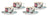 Ashdene Jardin Peony - Teacup & Saucer Set Of 4